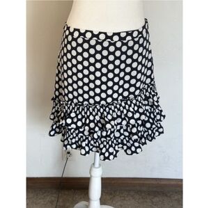 EUC J Crew Navy and White polka dot mini skirt size 6